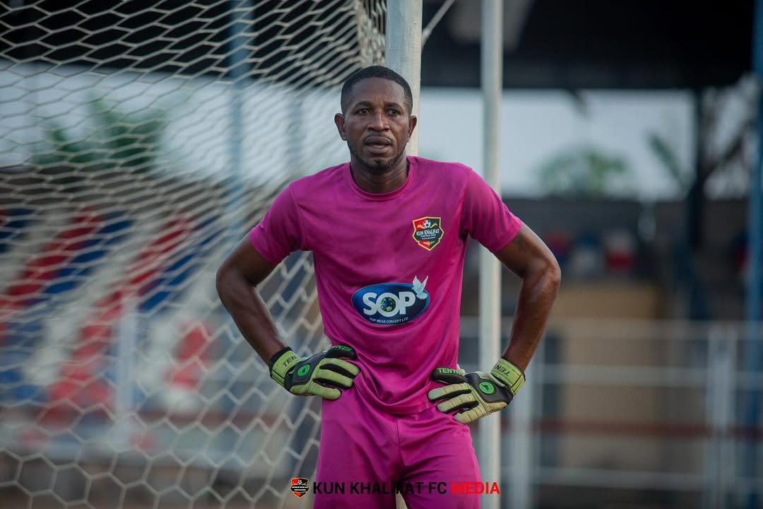 Ejiogu: I Won’t Stop My Children From Becoming Goalkeepers Chijioke Ejiogu in Kun Khalifat FC colours after making NPFL return