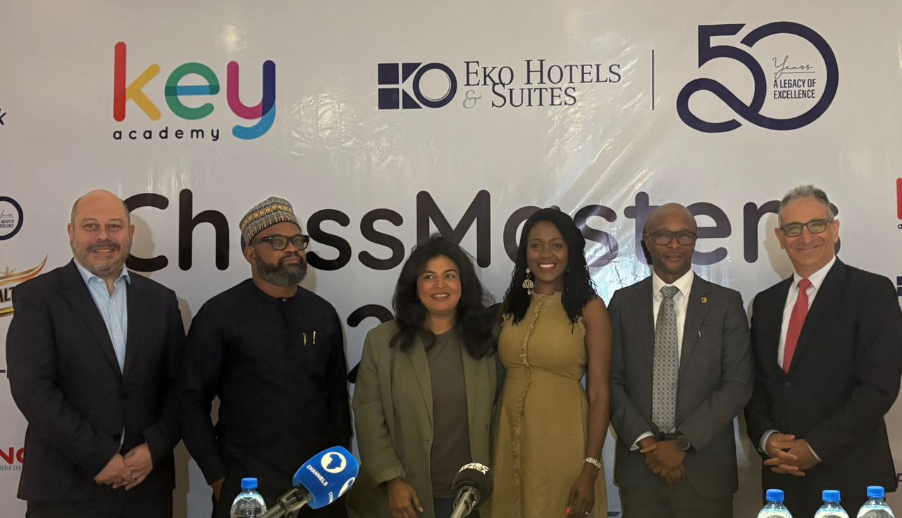 ChessMasters 2026 tournament press conference at Eko Hotels Lagos with FirstBank representatives
