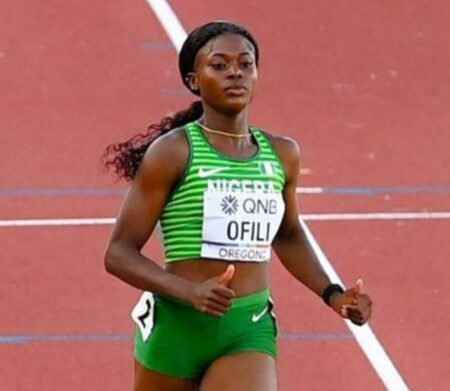 Ofili: Olopade Urges Sprint Star To Return To Team Nigeria Fold Favour Ofili in action during a sprint race for Nigeria