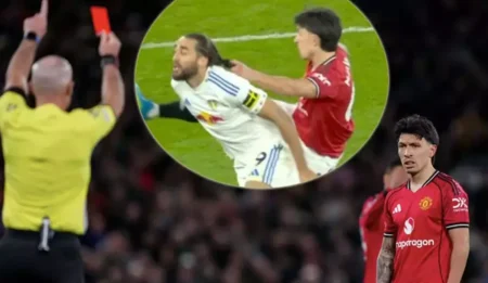 Shocking Decision –Carrick Faults Referee’s Red Card On Martinez Vs Leeds