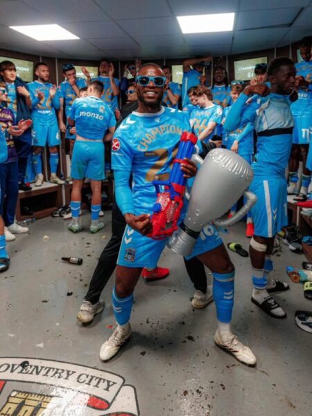 Onyeka Celebrates Coventry City’s Championship Triumph