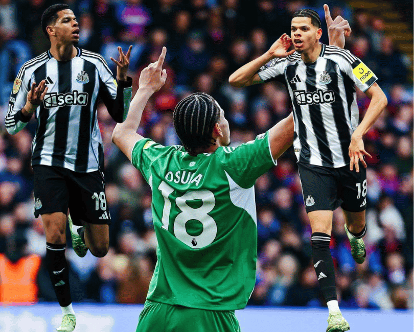 William Osula in action for Newcastle United showcasing pressing and finishing ability