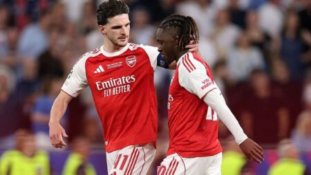 UCL: ‘Everyone Has Missed A Penalty’ –Rice Reacts To Eze, Gabriel Penalty Miss Vs PSG