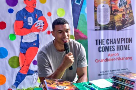 Olympic Champion Aaron Grandidier-Nkanang Visits Nigeria For The First Time — And Reads To Children In Their Own Languages Aaron Grandidier-Nkanang