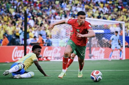 World Cup 2026: Morocco Can Surpass Their 2022 Feat; Ivory Coast, Senegal Also Can Make Africa Proud — Adepoju Morocco midfielder Bilal El Khannouss leaves Brazil forward Vinicius Junior sprawling during their FIFA World Cup 2026 Group C match that ended 1–1at the MetLife Stadium, New Jersey on 13 June 2026.