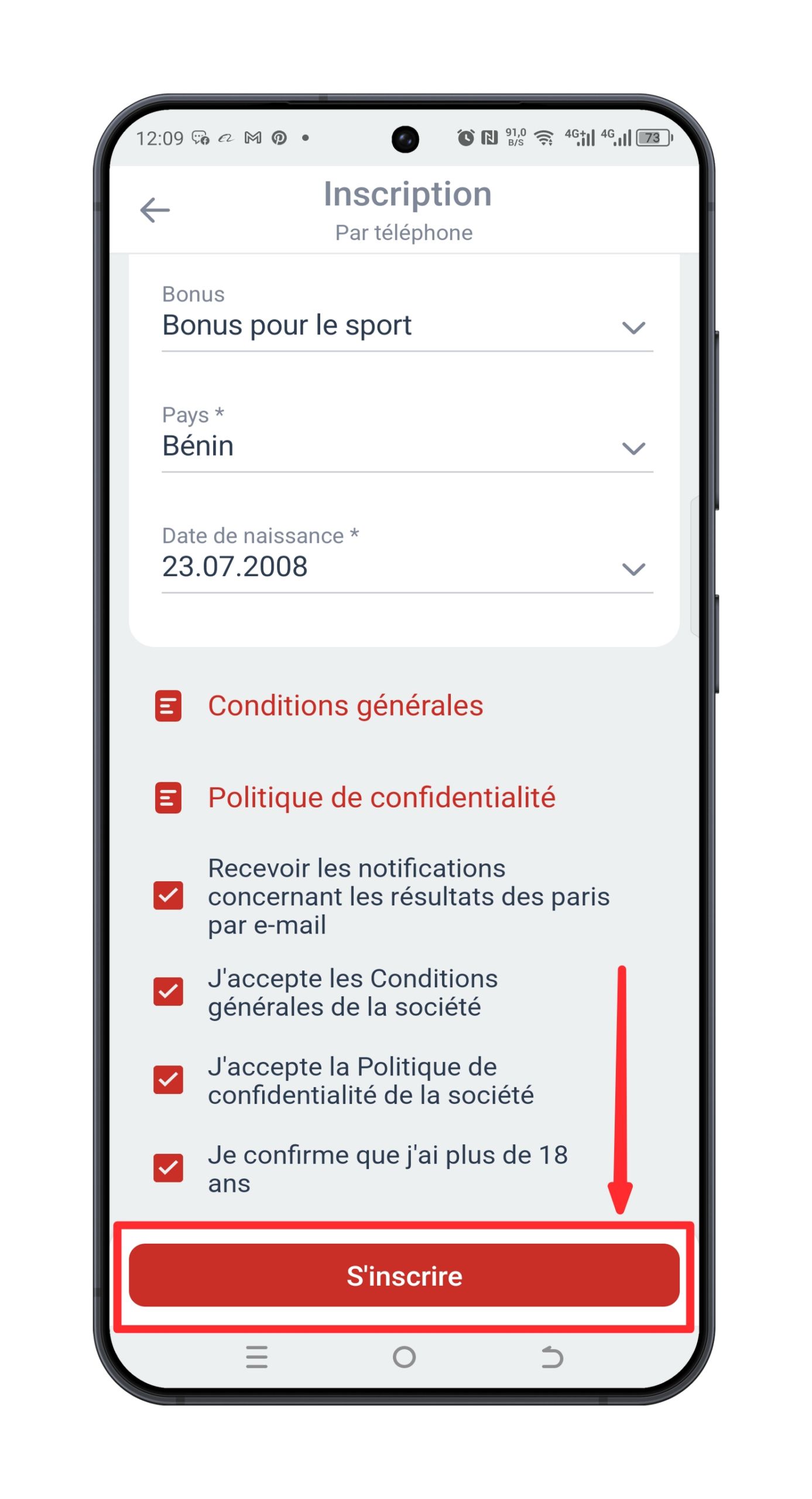 Validez votre inscription