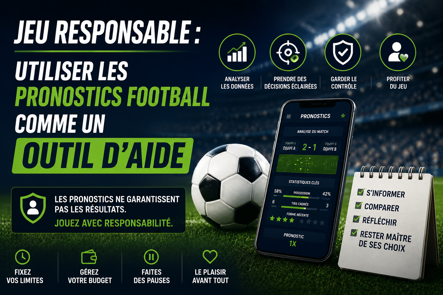 Jeu responsable - Utiliser les pronostics football comme un outil d'aide