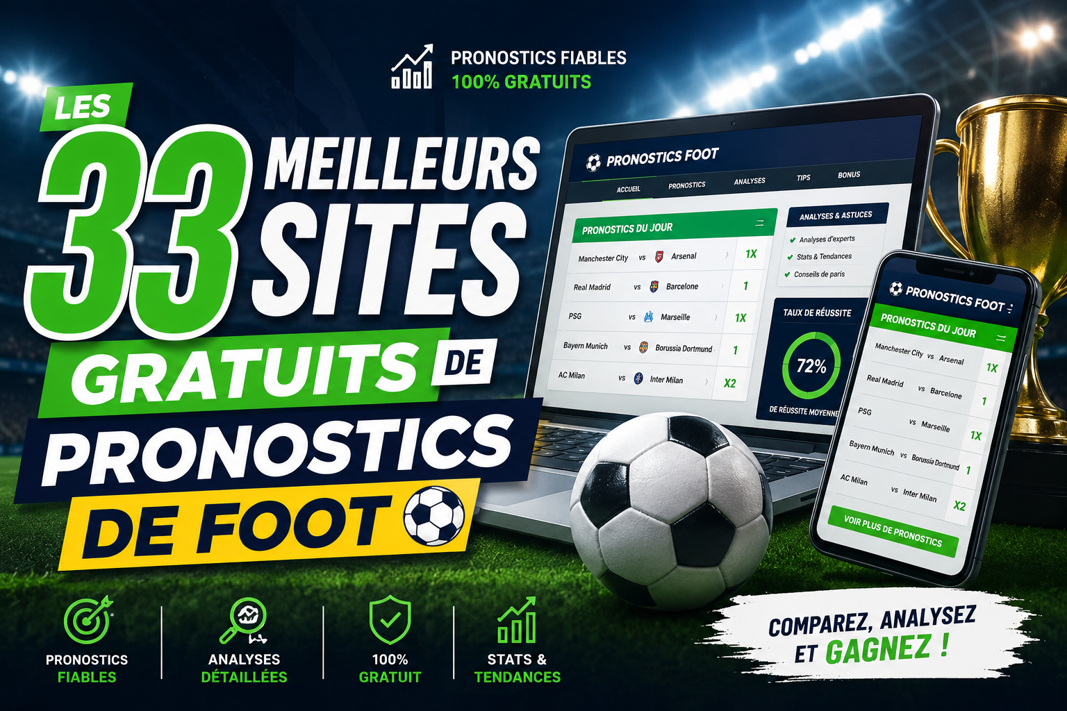Les 33 Meilleurs Sites gratuits de Pronostics de Foot en 2026
