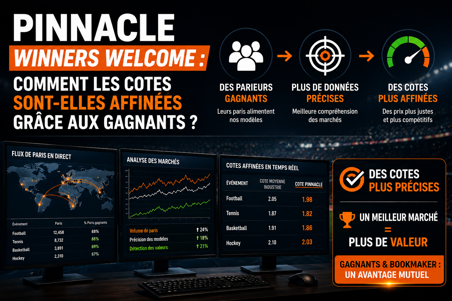 Pinnacle Winners Welcome - Comment les cotes sont-elles affinées grâce aux gagnants