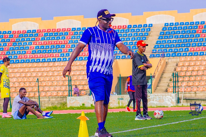 Deji Ayeni directs proceedings in Doma United training session