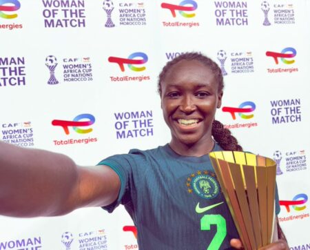 WAFCON 2026: Babajide Wins Player Of The Match Award In Nigeria’s Win Against Egypt