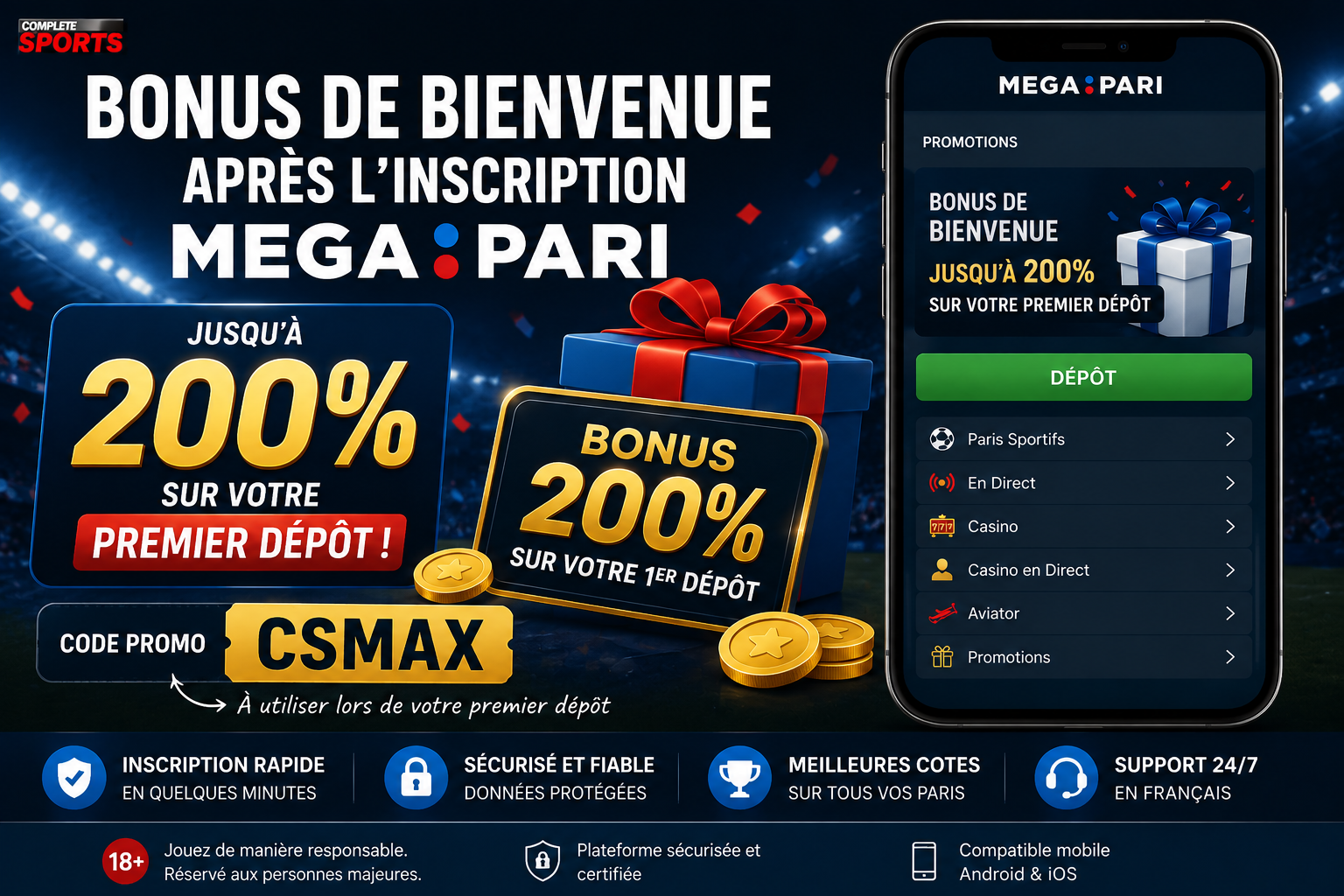 Les bonus de bienvenue Megapari
