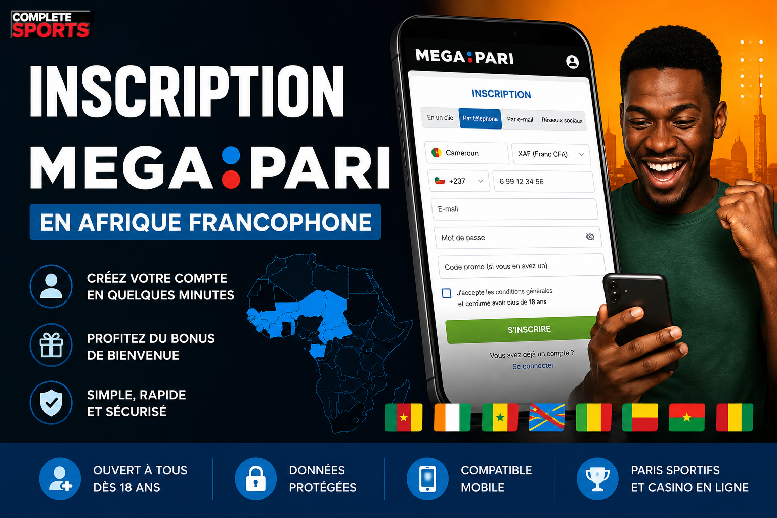 Les étapes pour s'inscrire sur Megapari
