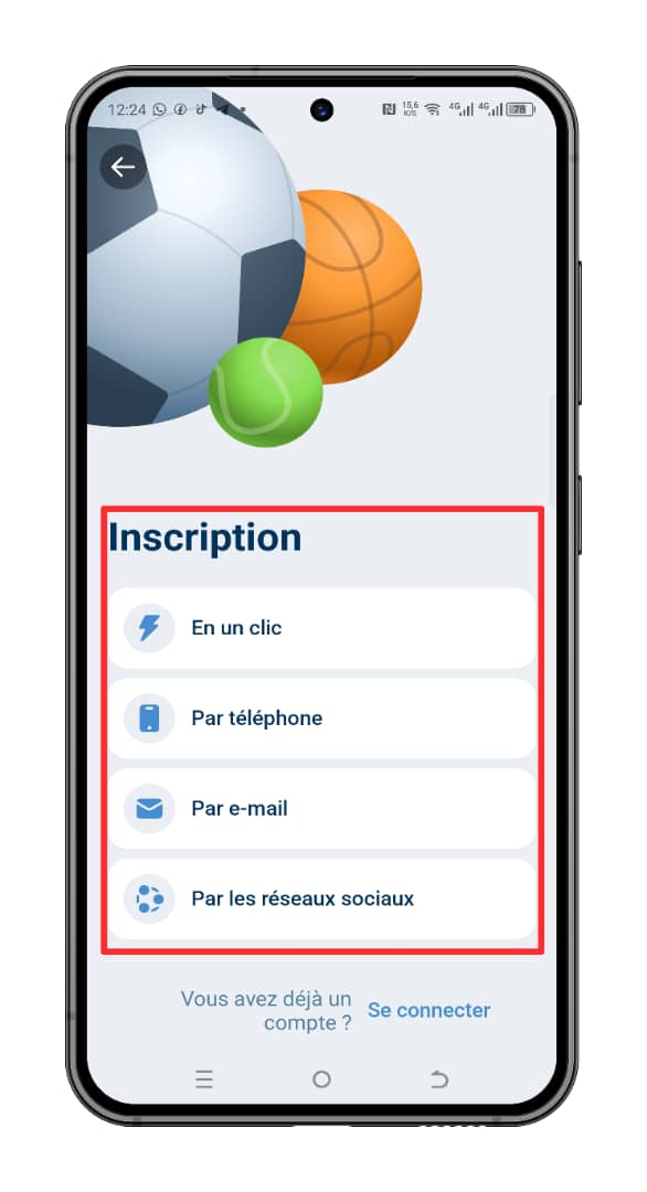Sélectionnez l'onglet « Par téléphone » sur la page d'inscription.