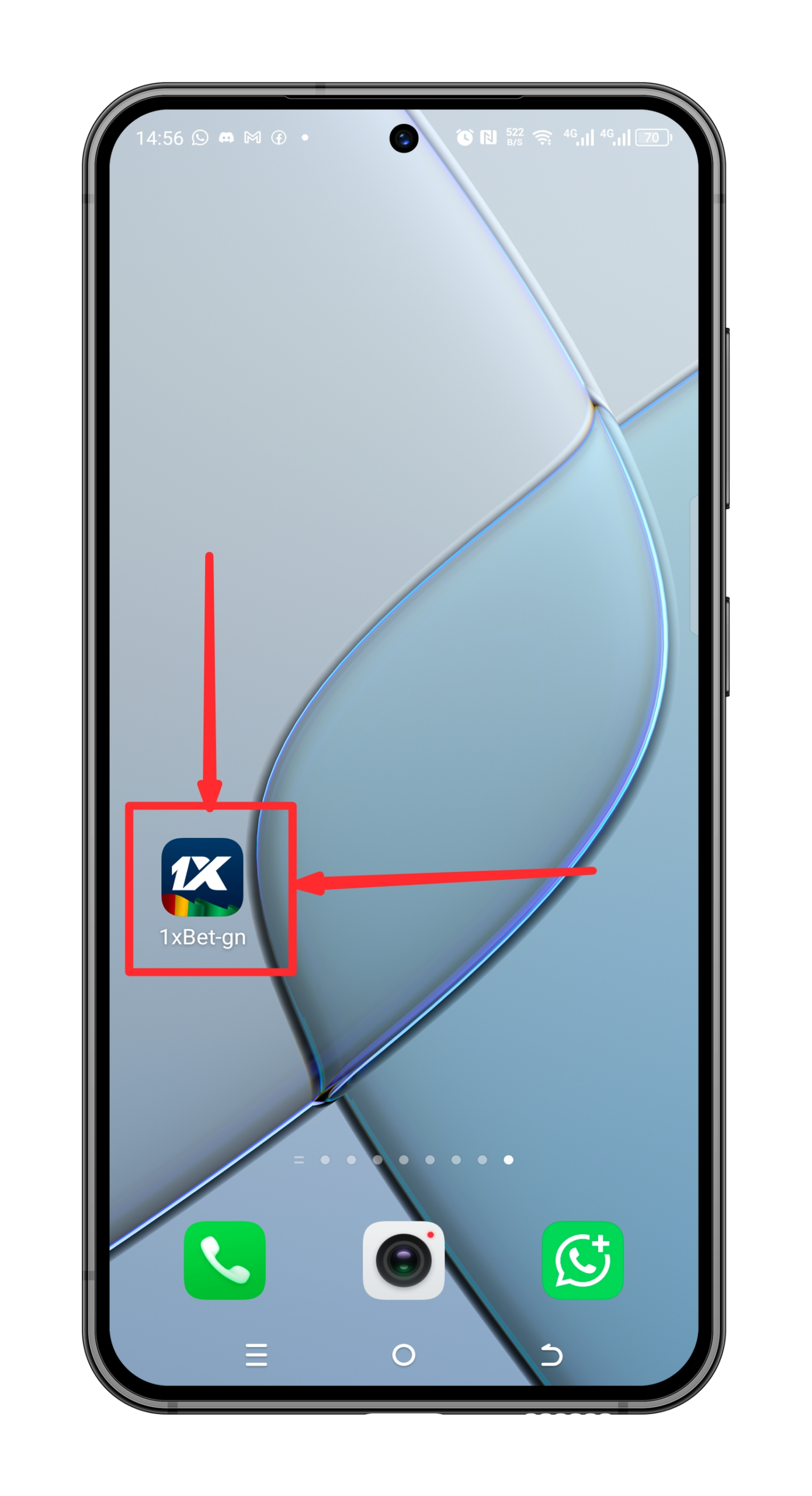 Application 1xbet Guinée installée avec succès