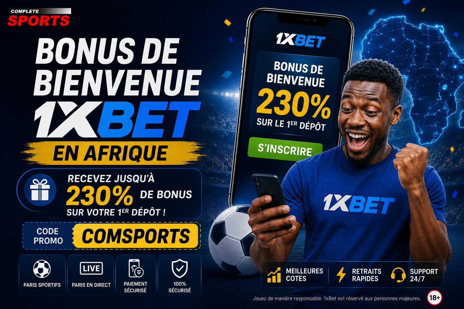 Bonus de bienvenue 1xBet en Afrique - Notre analyse complète