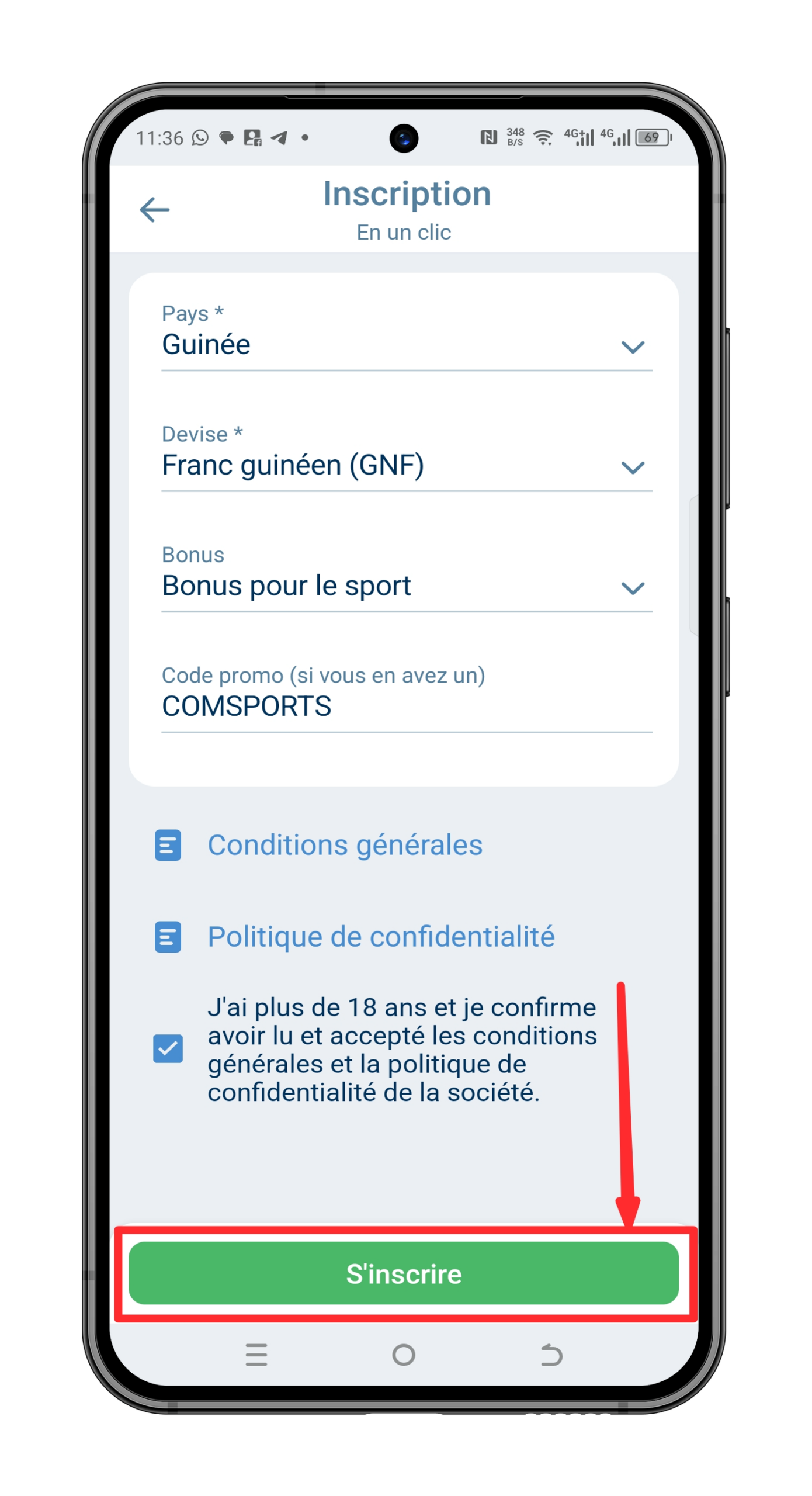 Cliquez sur « S'inscrire » et recevez votre bonus de bienvenue exclusif !