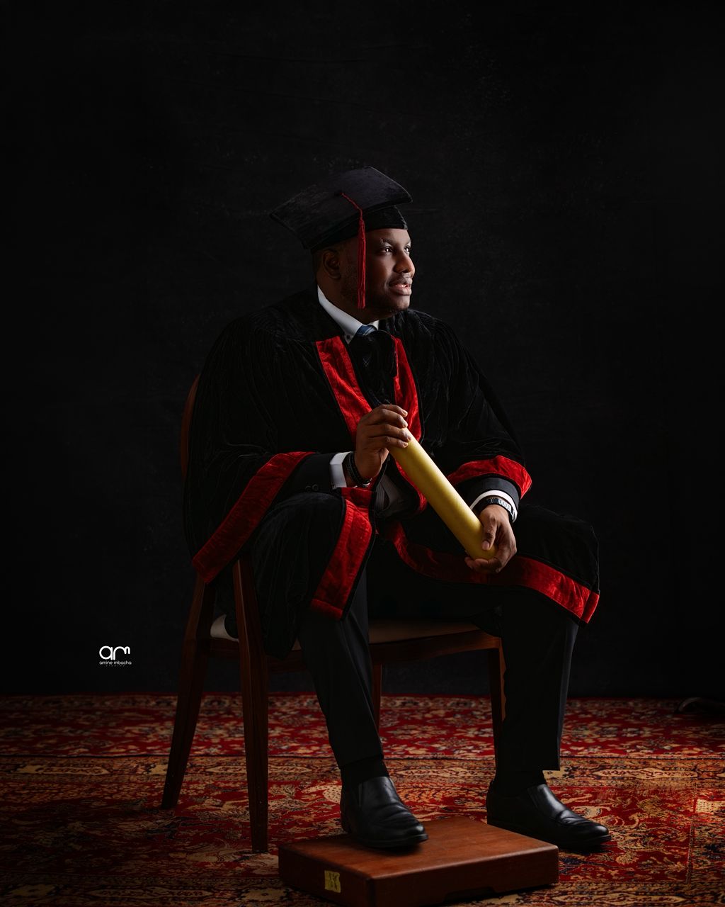 Solomon Ojeagbase after earning his PhD in Digital Transformation and Artificial Intelligence