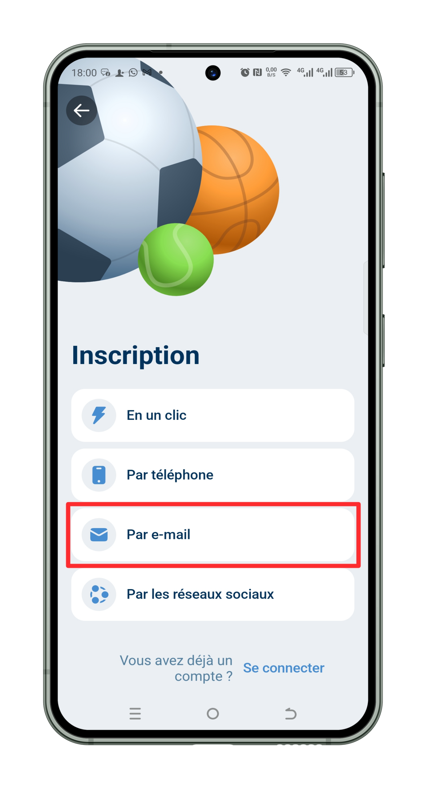 Inscription par e-mail avec le code promo 1xbet Mauritanie
