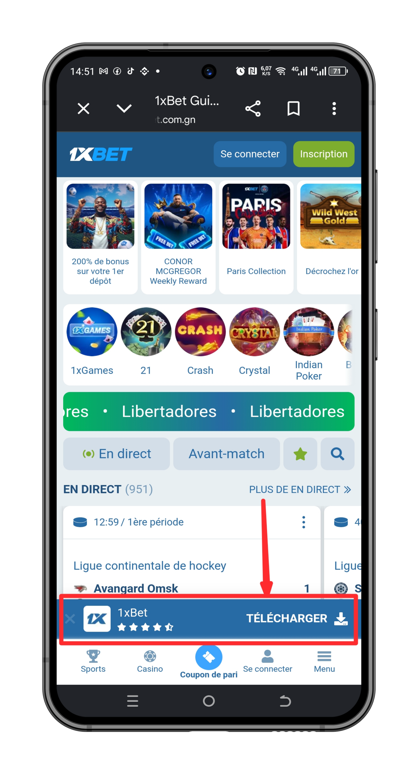 Téléchargez le fichier 1xBet APK