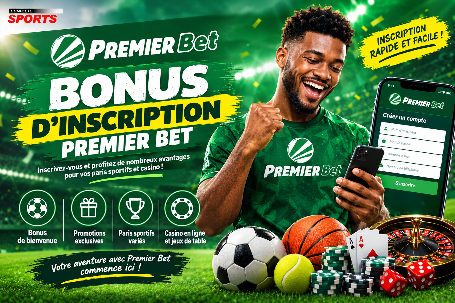Bonus d'inscription Premier Bet