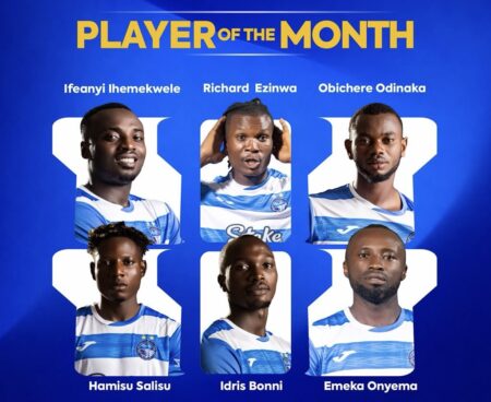 EUROMATCH NPFL: Enyimba Unveil Six-Man Nominees For October Fans Player Of The Month Award
