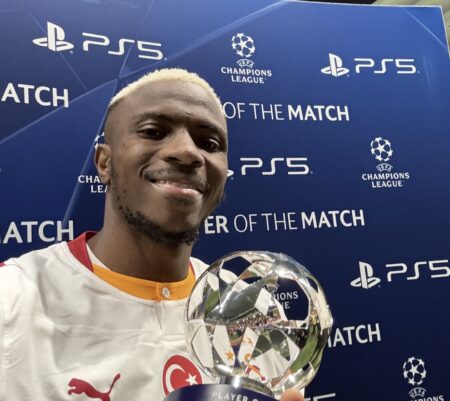 UCL: Osimhen Picks Up Man Of The Match Award In Galatasaray’s 4-2 Win At Lille