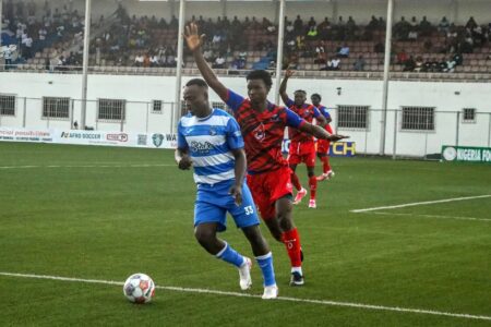 EUROMATCH–NPFL: Abdallah Reveals How Good Pitch Helped Warri Wolves Earn Enyimba Draw Warri Wolves head coach Hassan Abdallah during an Euromatch-NPFL match