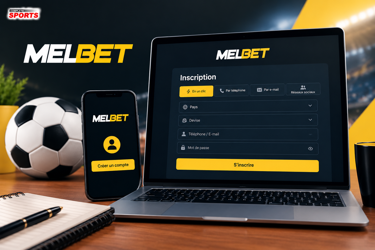 Inscription MelBet - comment créer un compte