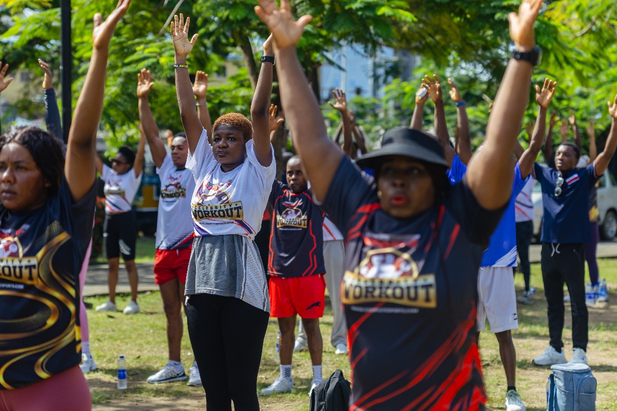 Participants stretching for fitness at the Complete Sports Celebrity Workout 2026