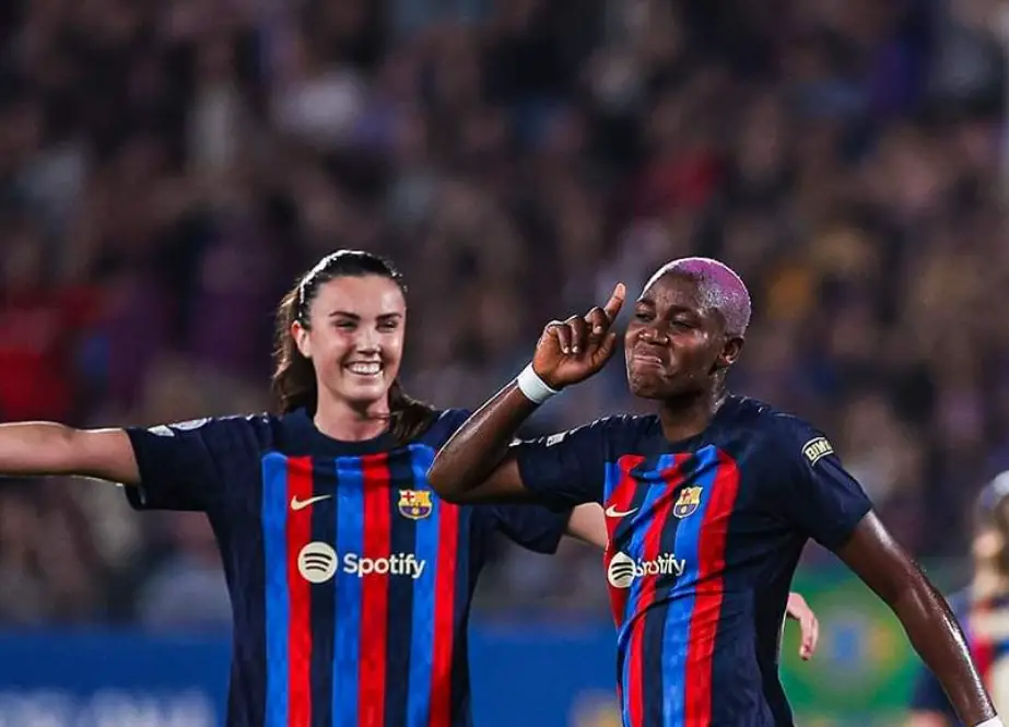 UEFA WCL: Oshoala Named Player Of The Match In Barca’s 9-0 Win Vs Benfica