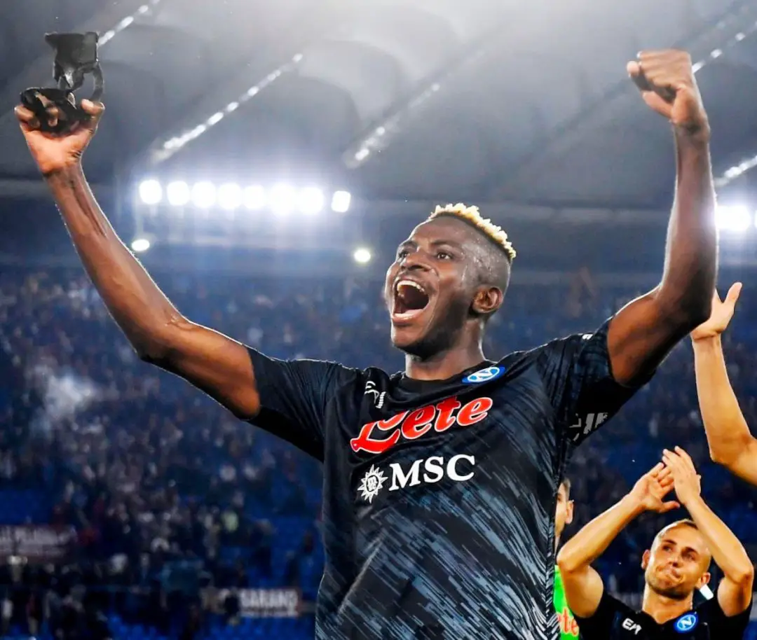 Napoli Celebrate Osimhen’s 10th Serie A Goal Of The Season