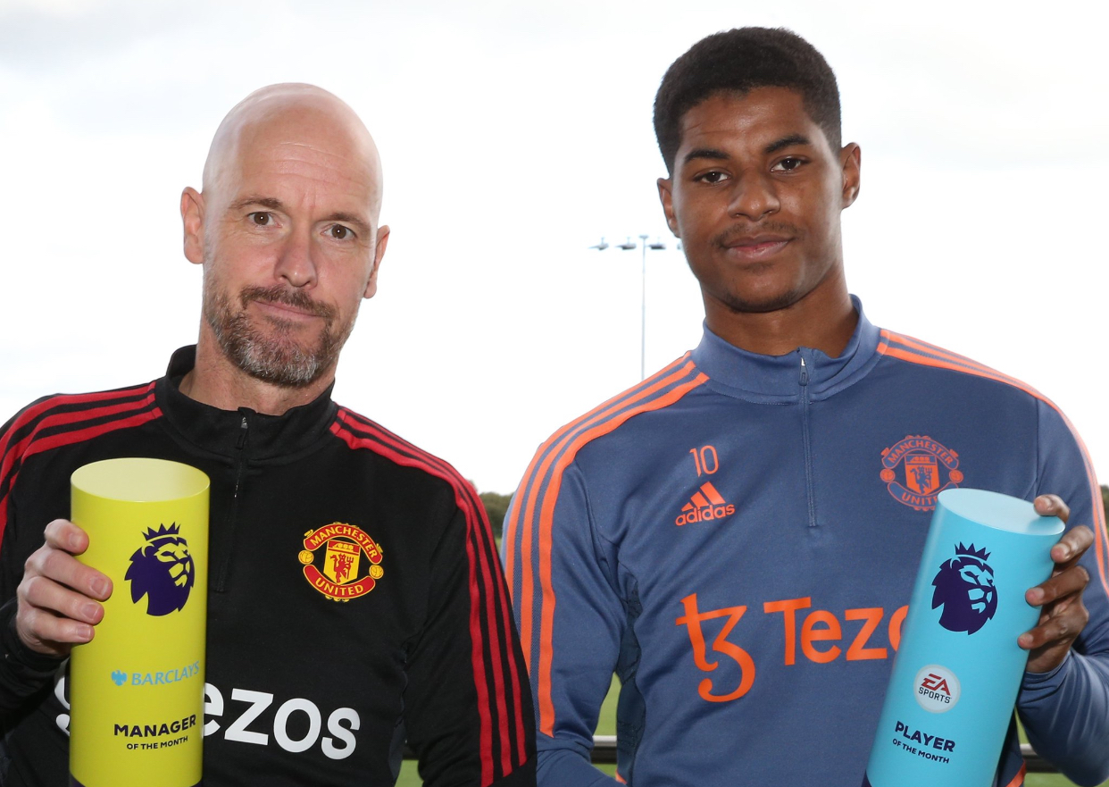 Ten Hag, Rashford Named EPL Manager, Player Of The Month For September