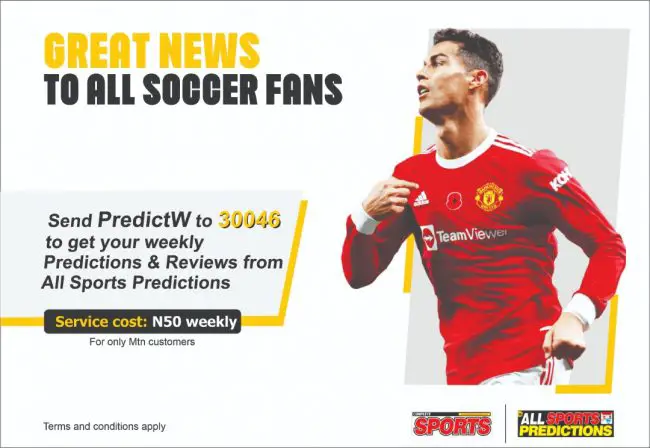 All Sports Predictions MTN Mobile News Service