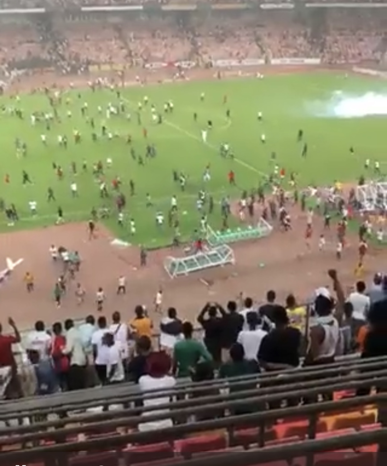 2022 WCQ: Angry Abuja Fans Invade Pitch, Vandalize Stadium Facilities