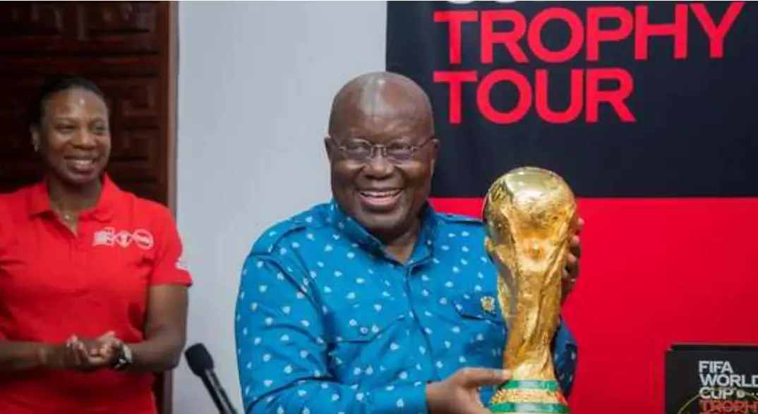 Fans react as FIFA World Cup displayed in Ghana