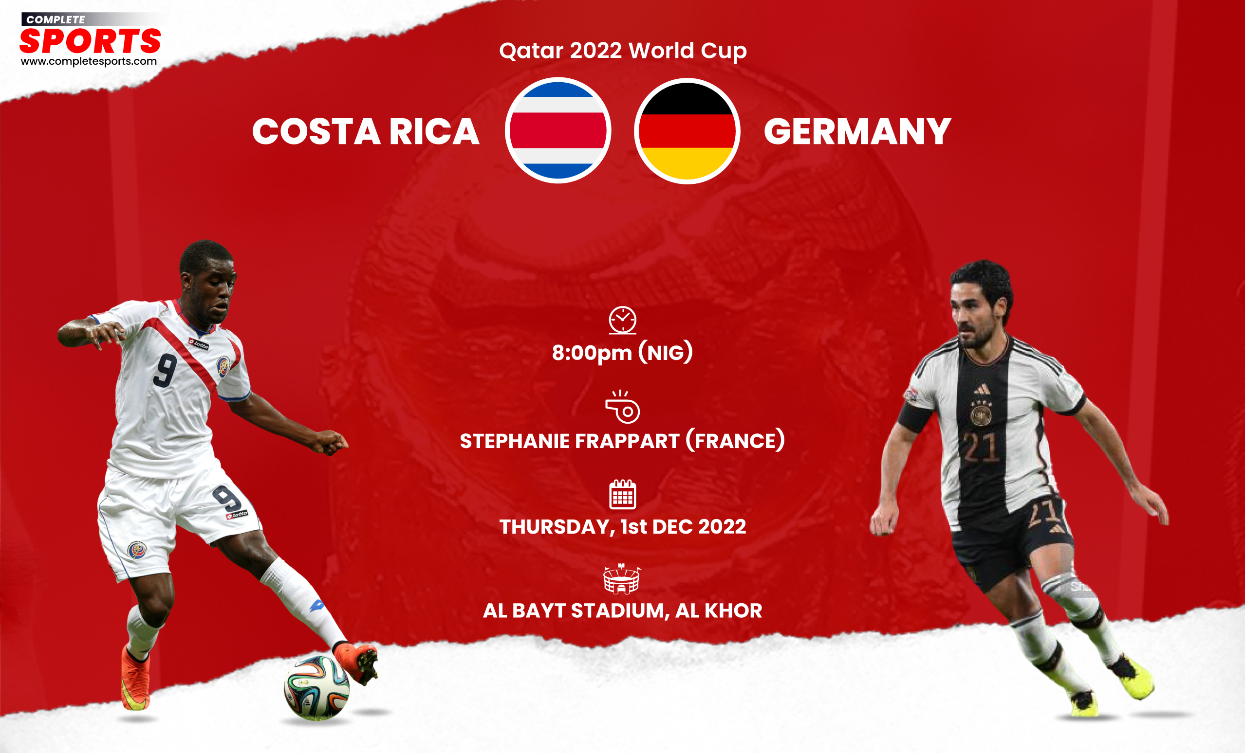 Costa Rica Vs Germany Live Blogging – Qatar 2022 World Cup; Group E