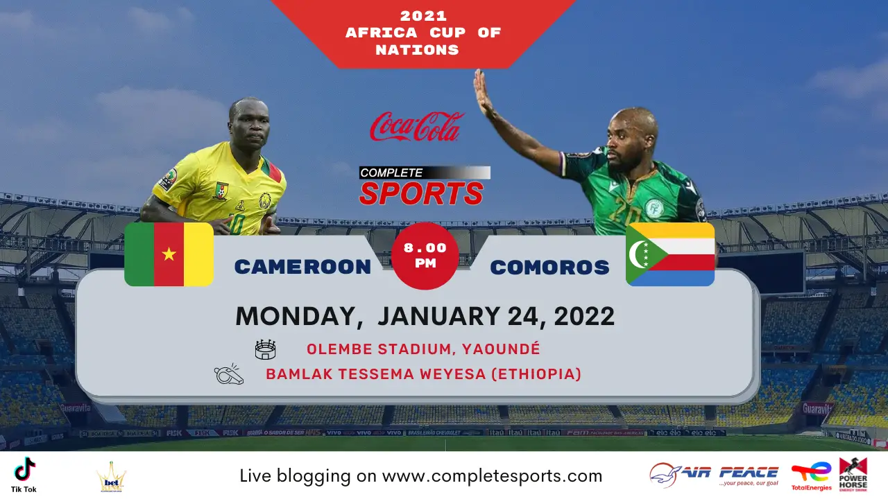 Live Blogging: Cameroon vs  Comoros – Africa Cup of Nations (AFCON) 2021