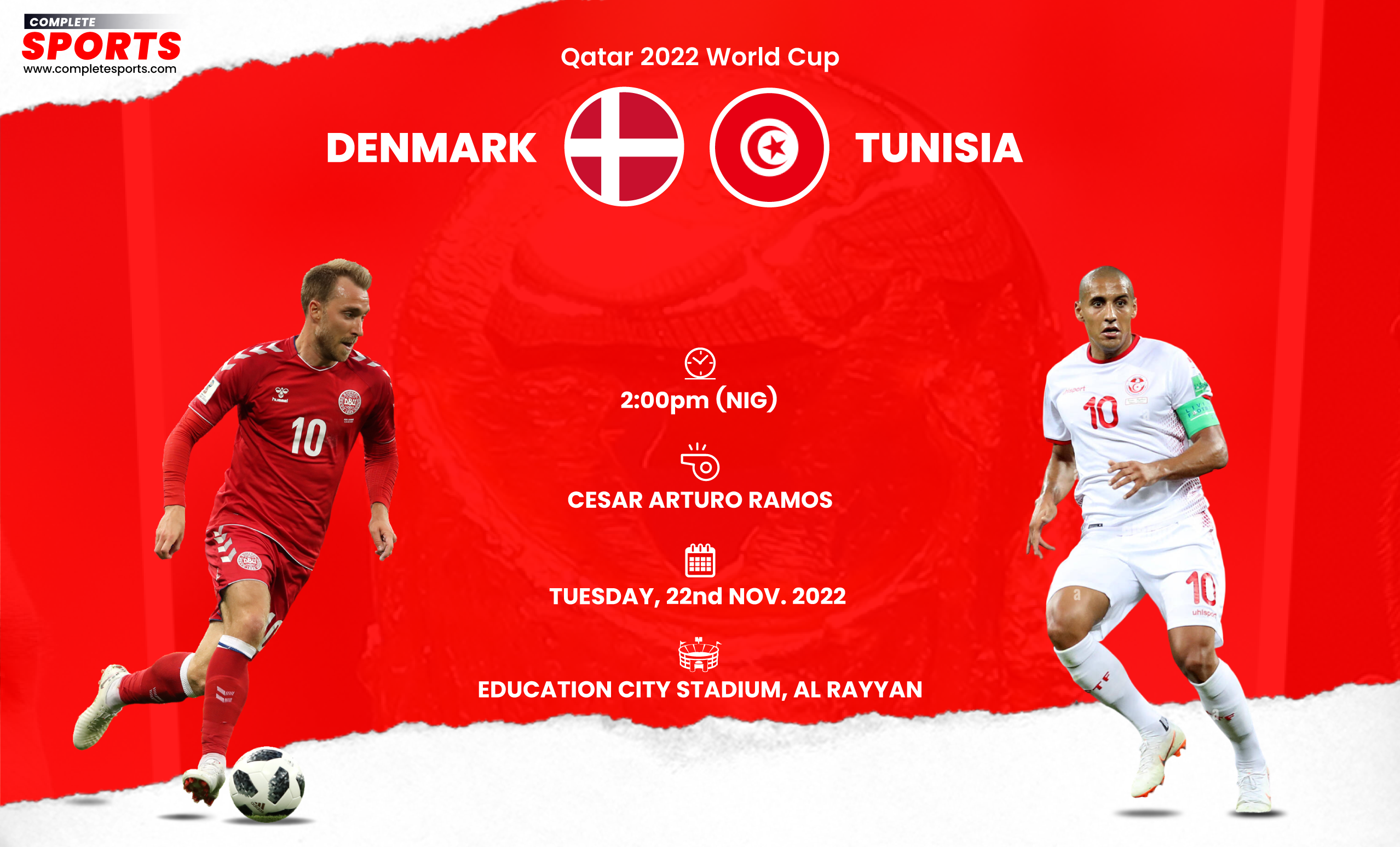 Live Blogging: Denmark vs Tunisia   – Qatar 2022 World Cup; Group D