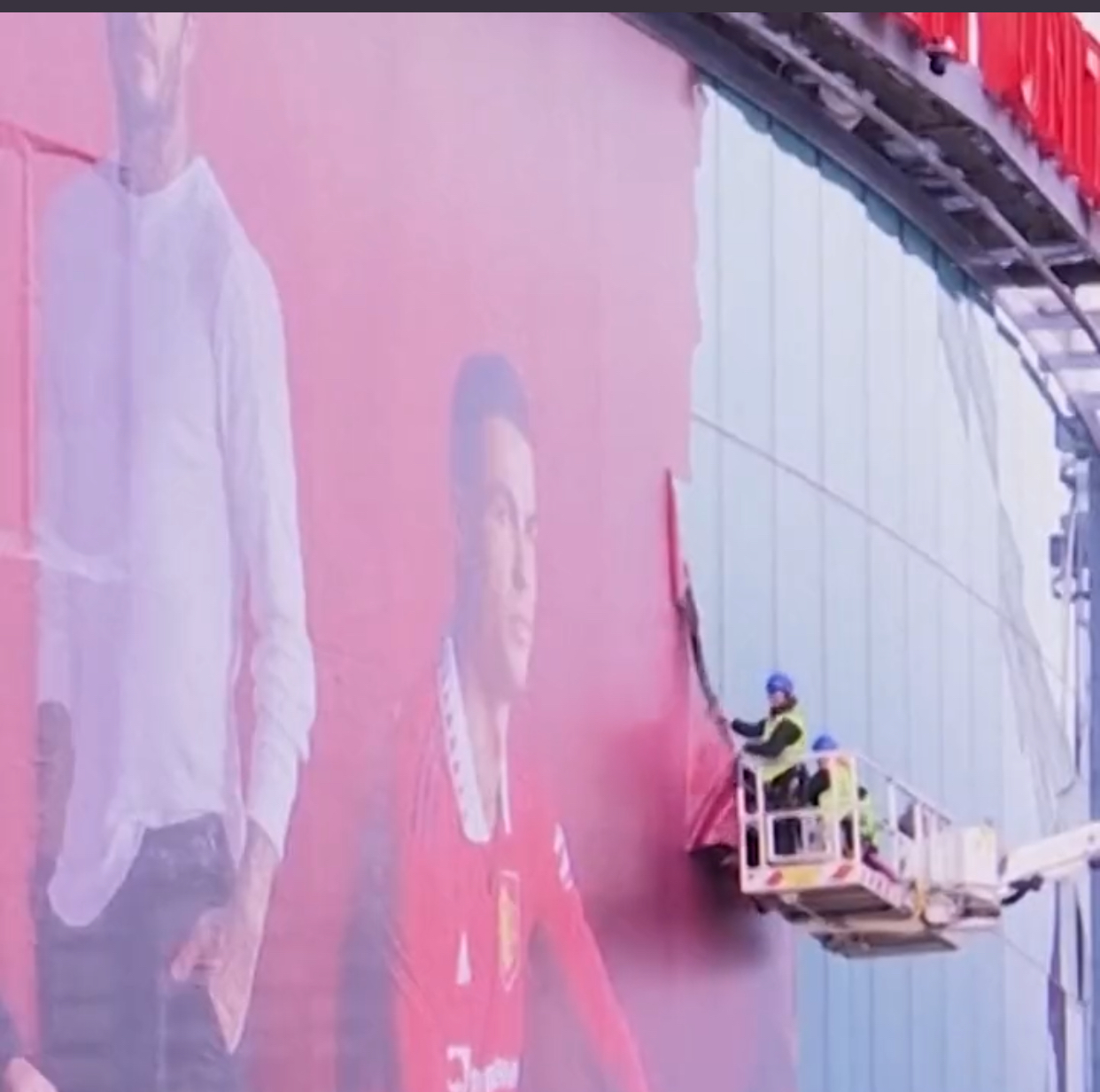 Man United Remove Ronaldo’s Poster At Old Trafford