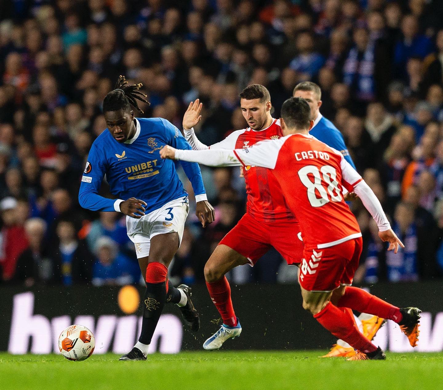 Bassey Celebrates Rangers’ Win Over Braga, Europa League Semis Spot