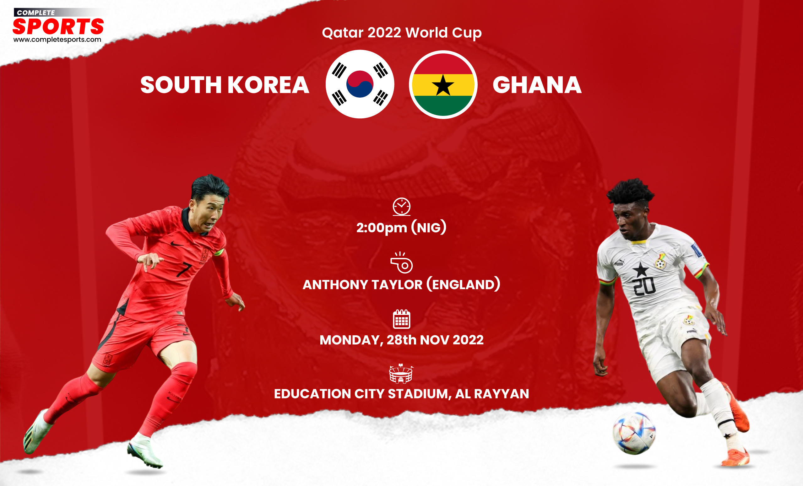 South Korea Vs Ghana Live Blogging – Qatar 2022 World Cup; Group H