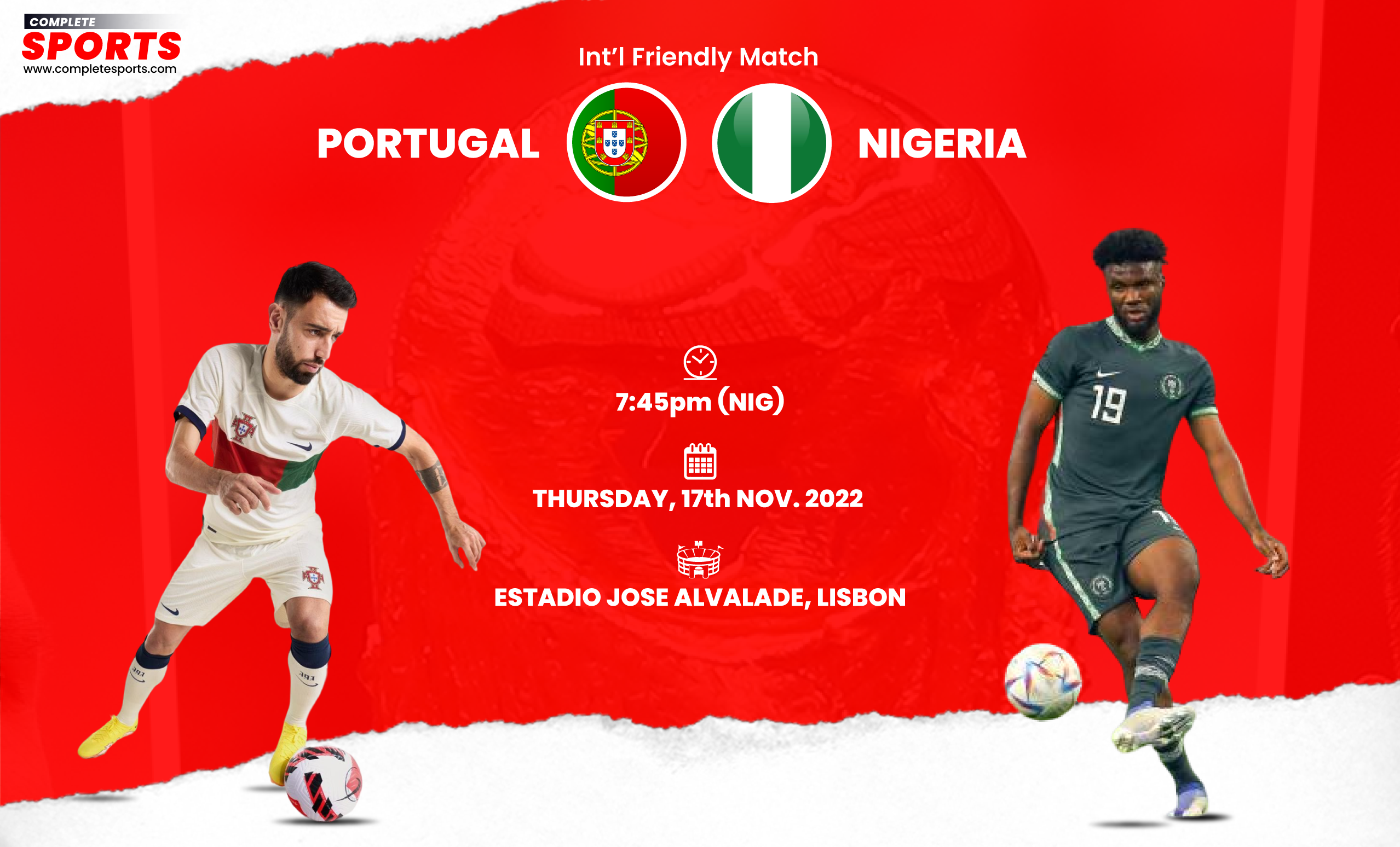 Live Blogging: Portugal vs Nigeria   – International Friendly