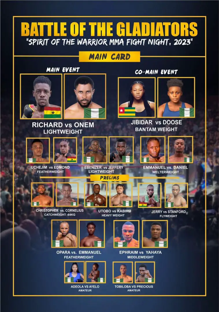 Spirit Of Warrior Unleashes Exciting Mixed Martial Arts Fighters In Lagos
