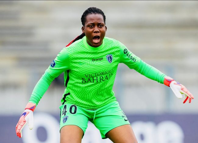 Falcons Keeper Nnadozie Celebrates Paris FC Win Nnadozie
