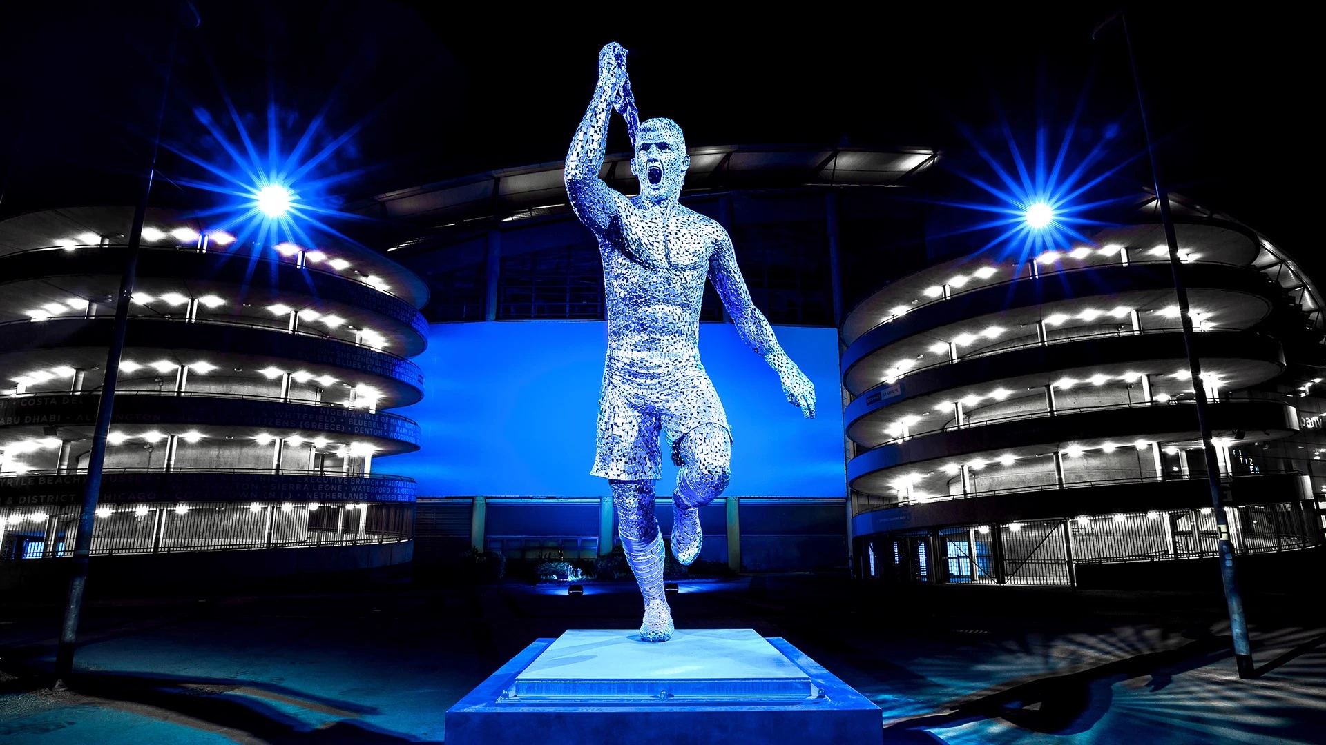 Man City Unveil Aguero’s Famous Title-Winning Goal Celebration Statue